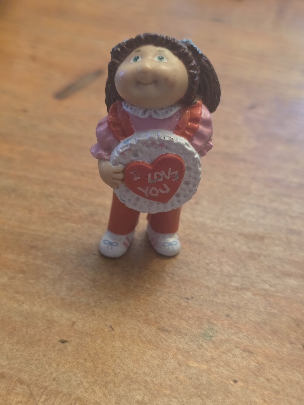 Cabbage Patch Brown Hair PVC vintage doll 1984 i love you valentine heart